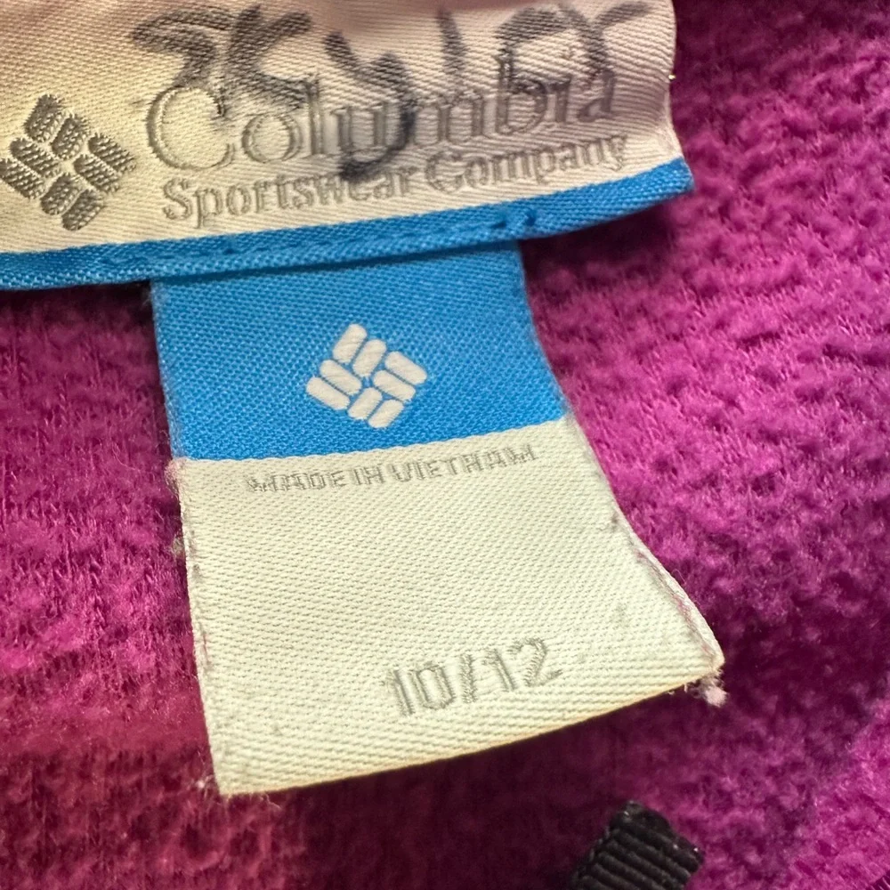 Columbia Girls 10/12 Purple Fleece‎ Jacket Full Zip Youth Lightweight
